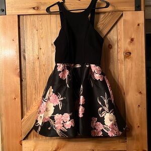 Crystal Doll size 11 black & floral short dress